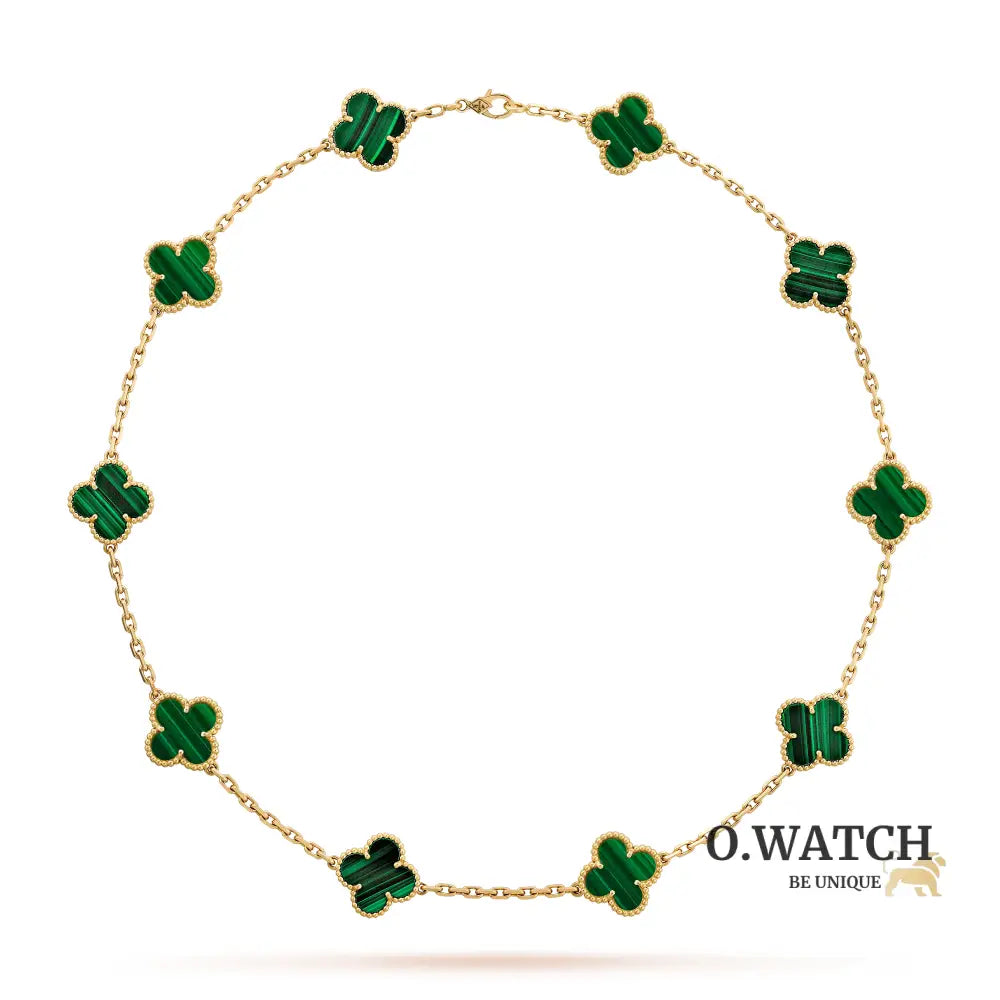 Collier Vintage Alhambra 7 Motifs Vert Malachite