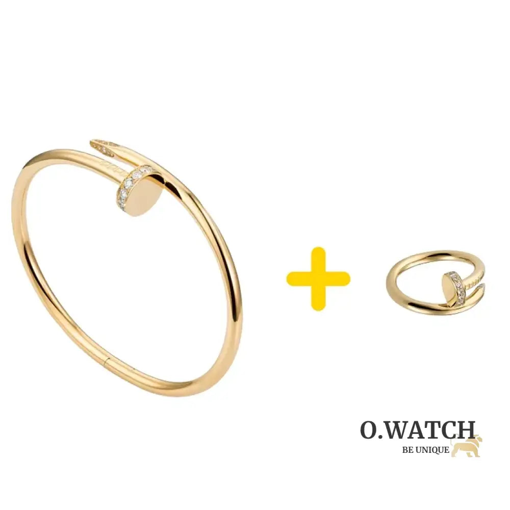 Ensemble de la collection « Juste un Clou » – bracelet et bague en diamants style classique Bracelet Cartier