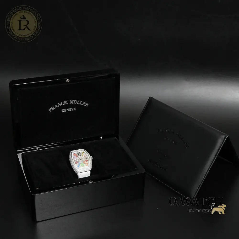 Franck Muller Cintrée Curvex Rêves en Couleurs Édition Full Diamants Blanche