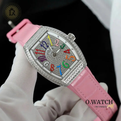 Franck Muller Cintrée Curvex Rêves en Couleurs Sertie de Diamants