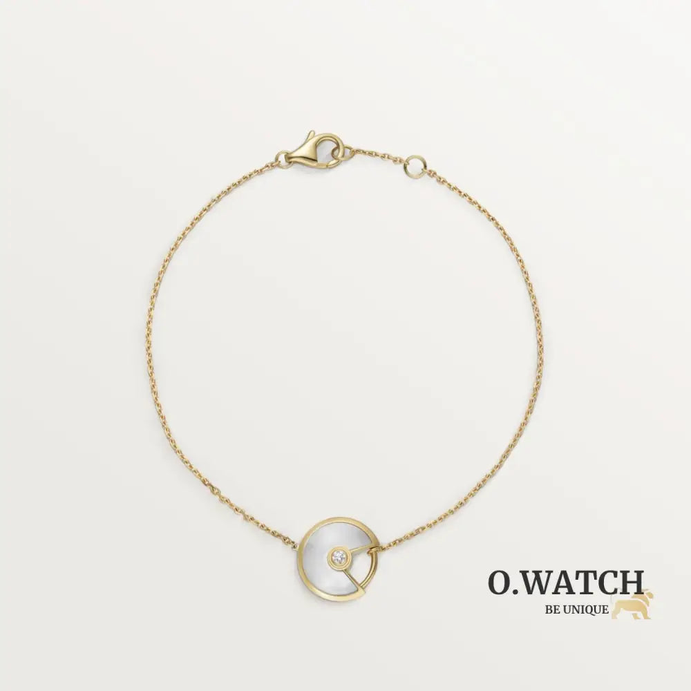 GOURMETTE CARTIER AMULETTE BLANC NACRE GOLD