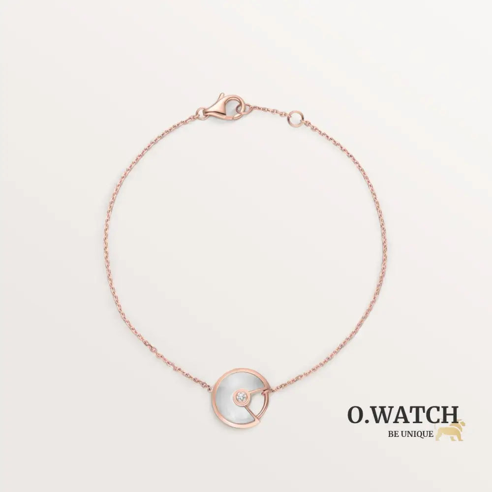 GOURMETTE CARTIER AMULETTE BLANC NACRE ROSE GOLD
