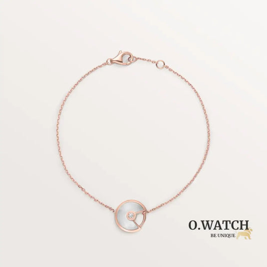 GOURMETTE CARTIER AMULETTE BLANC NACRE ROSE GOLD