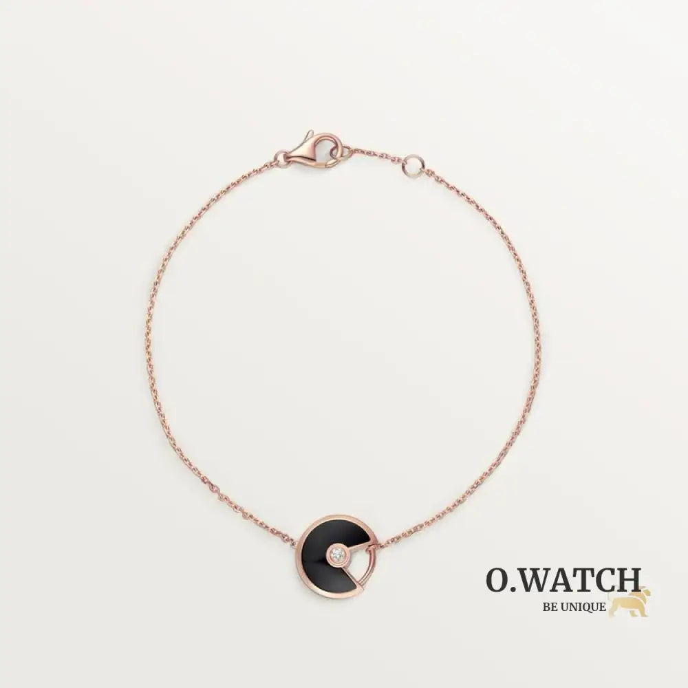 GOURMETTE CARTIER AMULETTE NOIR ONYX ROSE GOLD