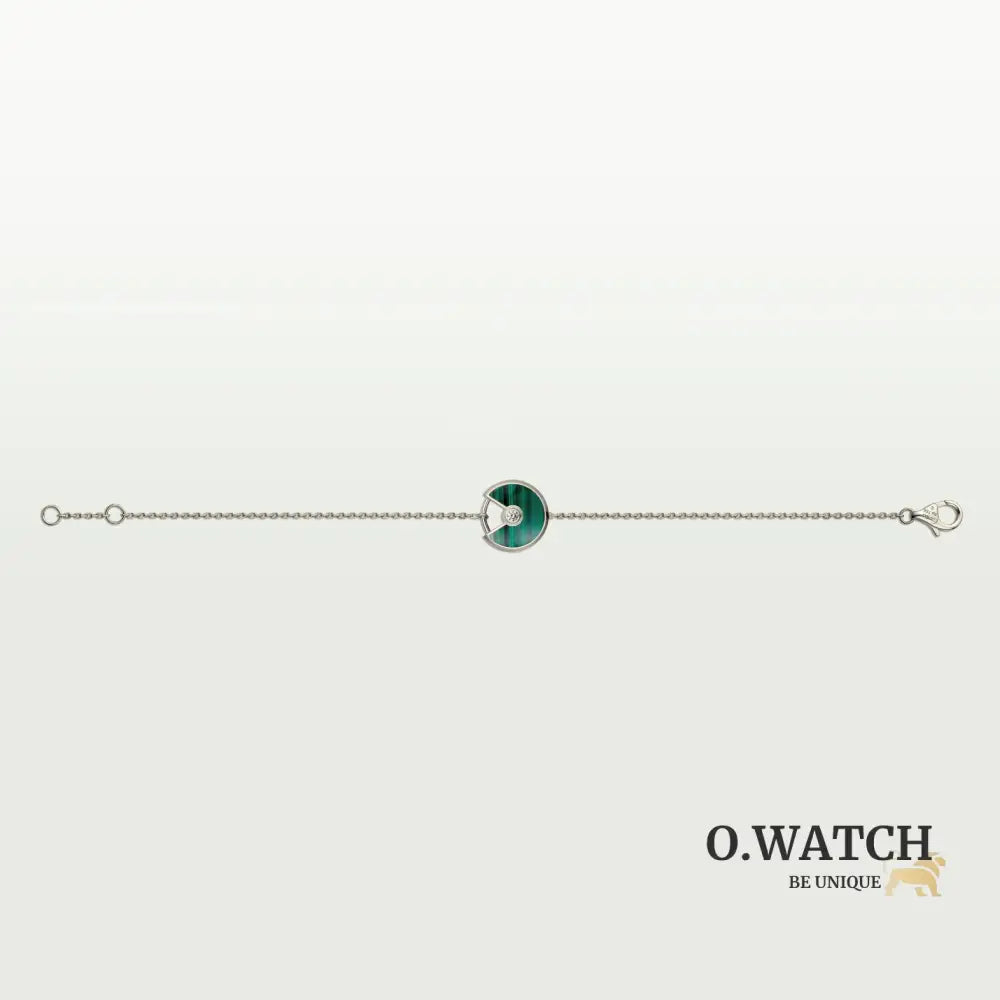 GOURMETTE CARTIER AMULETTE VERT MALACHITE WHITE GOLD