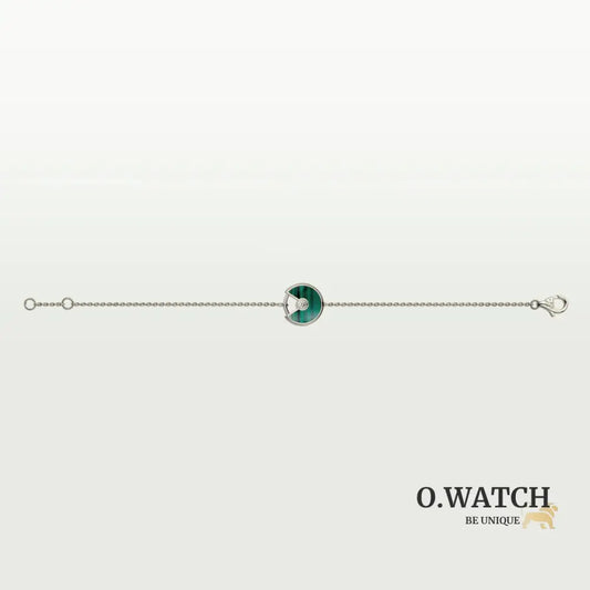 GOURMETTE CARTIER AMULETTE VERT MALACHITE WHITE GOLD
