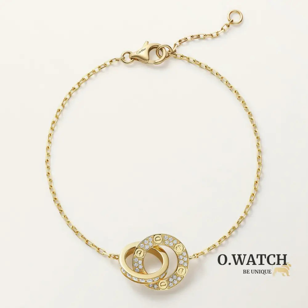 GOURMETTE CARTIER LOVE SEMI PAVE GOLD