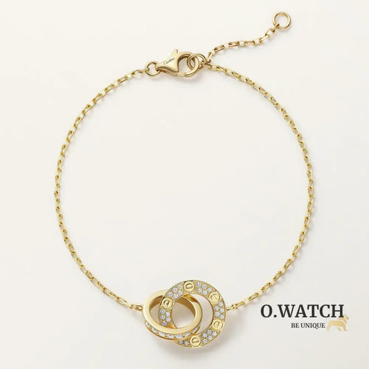 GOURMETTE CARTIER LOVE SEMI PAVE GOLD