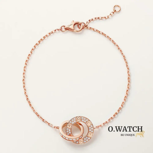 GOURMETTE CARTIER LOVE SEMI PAVE-ROSE-GOLD