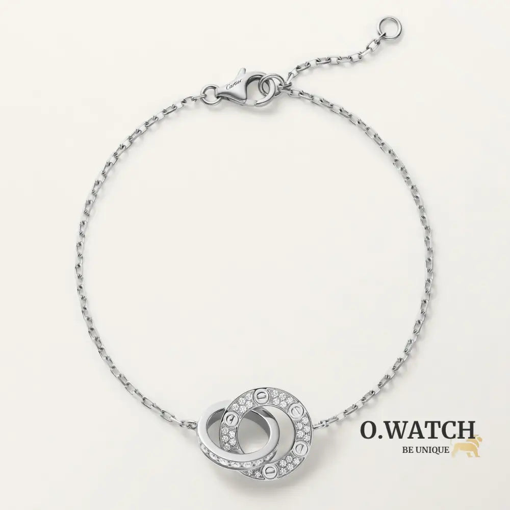 GOURMETTE CARTIER LOVE SEMI PAVE WHITE GOLD