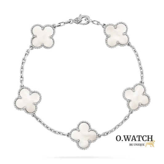 Gourmette Van Cleef Alhambra Argenté Mother of Pearl