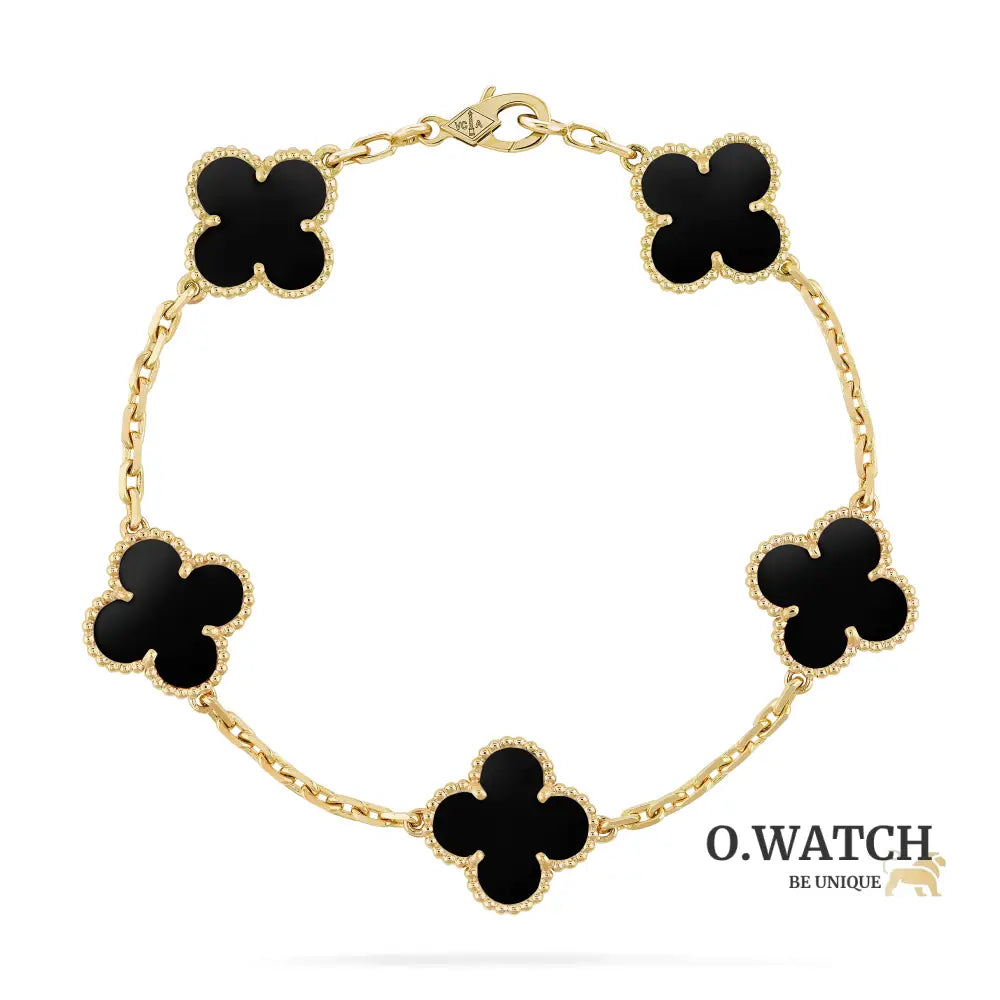 Gourmette Van Cleef Alhambra Noir Onyx