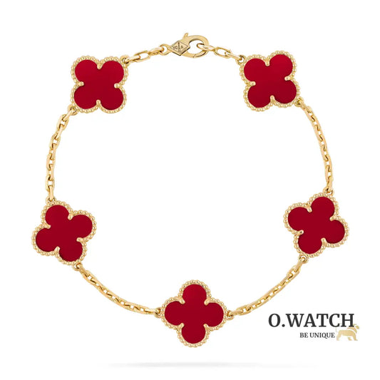 Gourmette Van Cleef Alhambra Rouge Carnelian