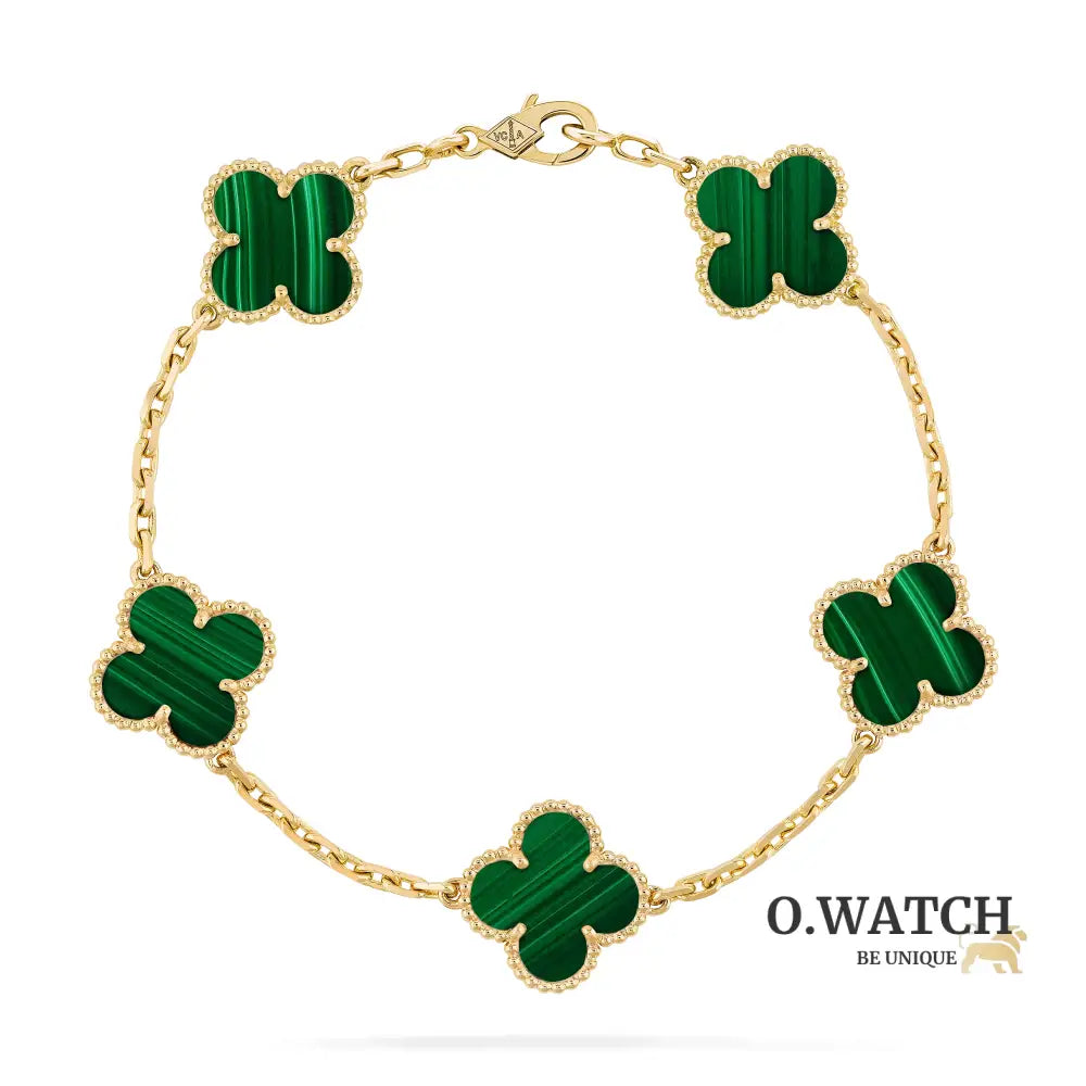 Gourmette Van Cleef Alhambra Vert Malachite