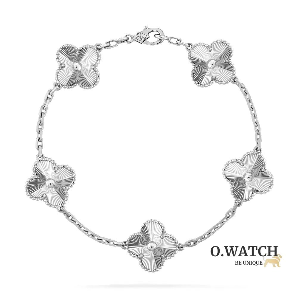 Gourmette Van Cleef Alhambra White Gold
