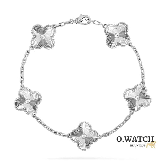 Gourmette Van Cleef Alhambra White Gold