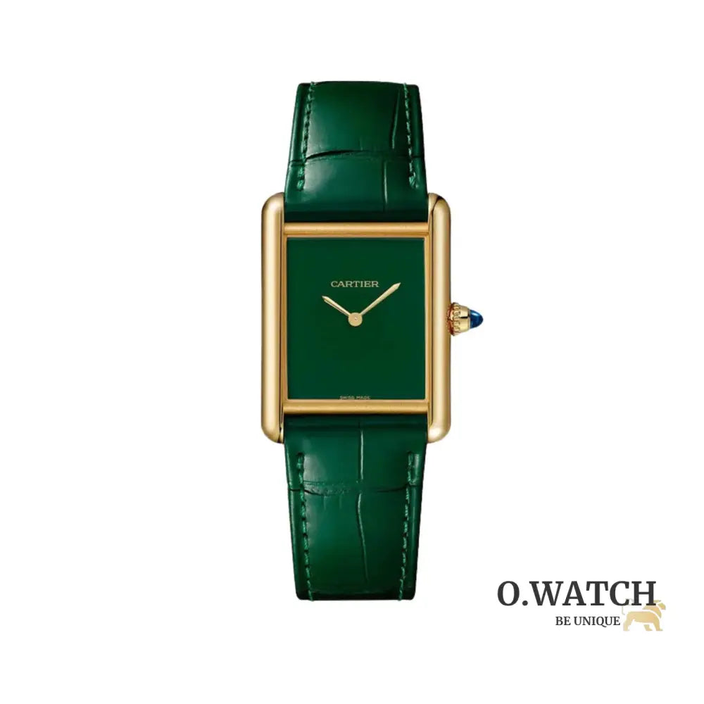 Montre Femme - Tank Louis Vert & Gold