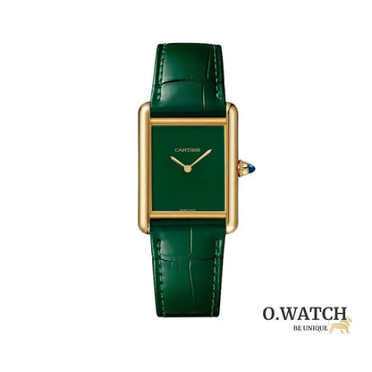 Montre Femme - Tank Louis Vert & Gold