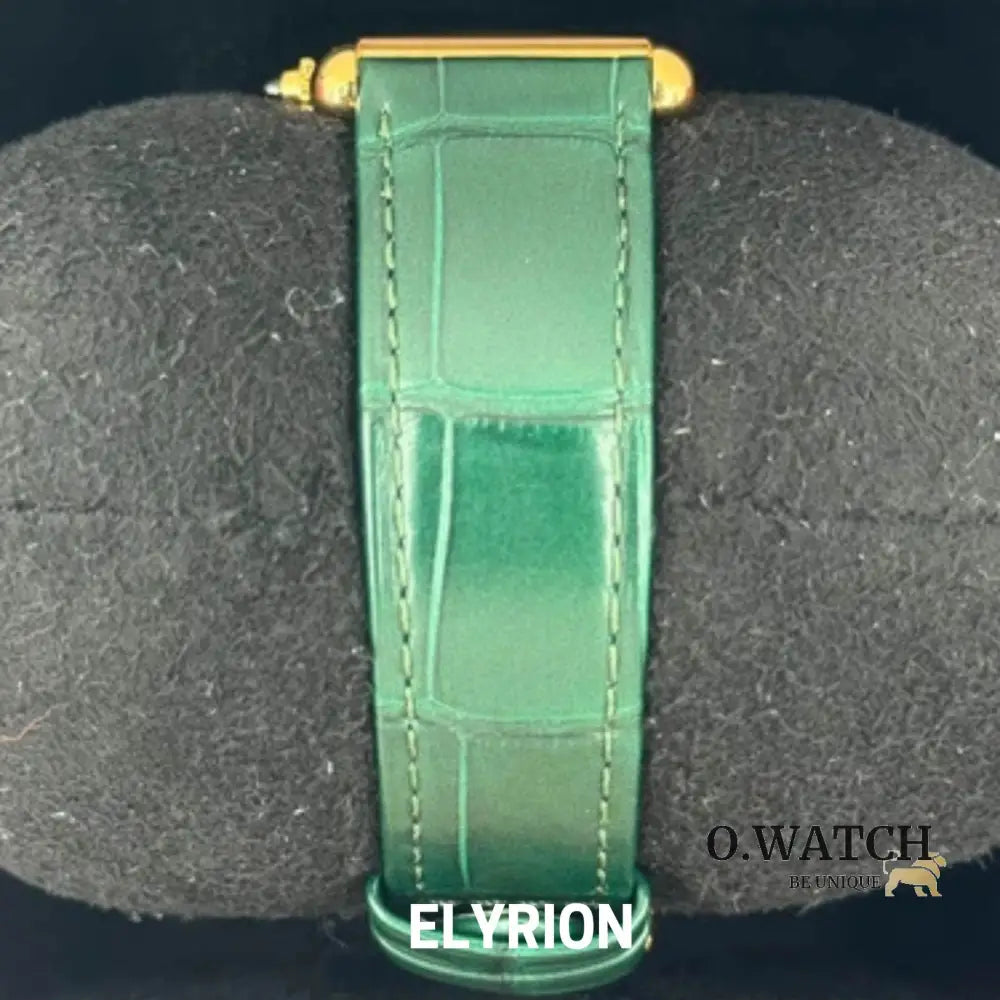 Montre Femme - Tank Louis Vert & Gold