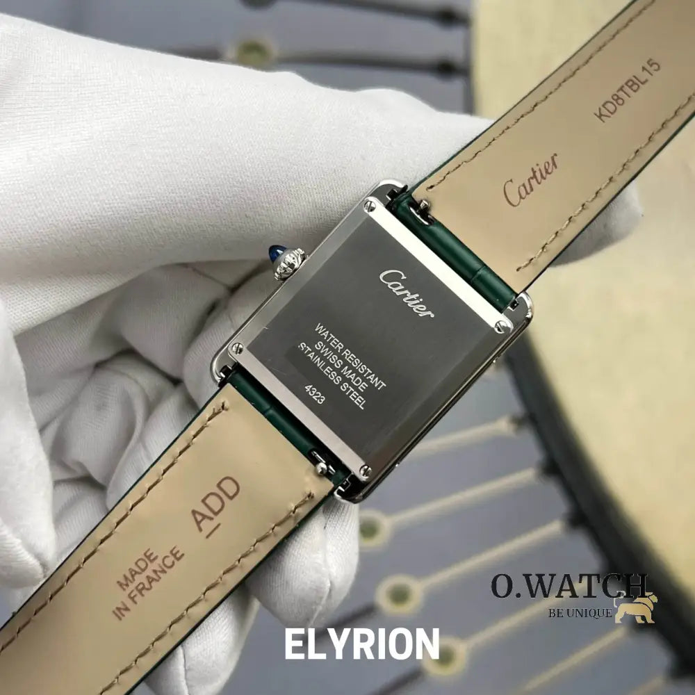 Montre Femme - Tank Louis Vert & Gold