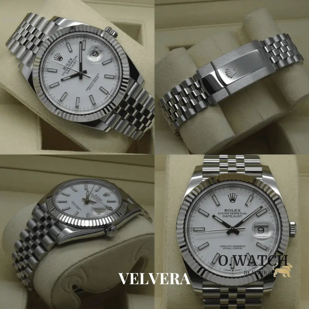 Montre Homme - Date just 41 Blanc