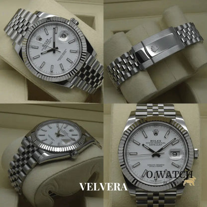 Montre Homme - Date just 41 Blanc