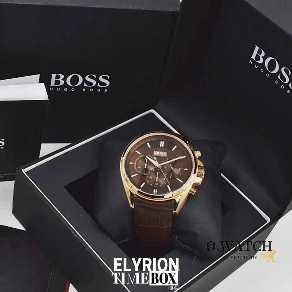 Montre Homme HB - 1513036 Chronographe en Cuir Marron