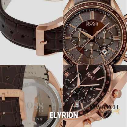 Montre Homme HB - 1513036 Chronographe en Cuir Marron