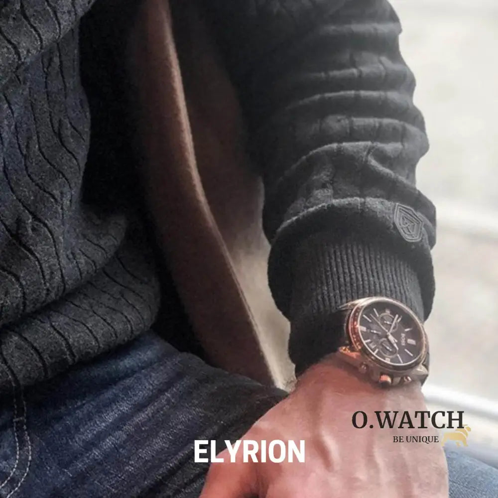 Montre Homme HB - 1513036 Chronographe en Cuir Marron