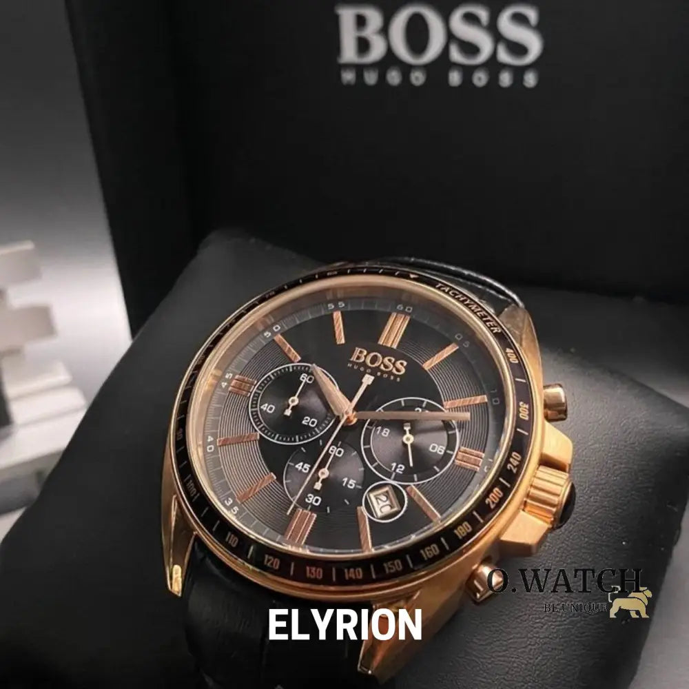 Montre Homme HB - 1513092 Chronographe en Cuir Noir