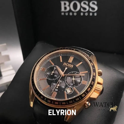 Montre Homme HB - 1513092 Chronographe en Cuir Noir