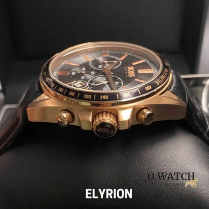 Montre Homme HB - 1513092 Chronographe en Cuir Noir