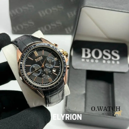 Montre Homme HB - 1513092 Chronographe en Cuir Noir