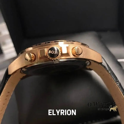 Montre Homme HB - 1513092 Chronographe en Cuir Noir