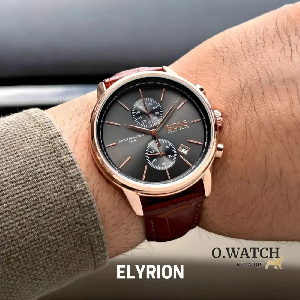 Montre Homme HB - Jet 1513281 Chronographe Marron