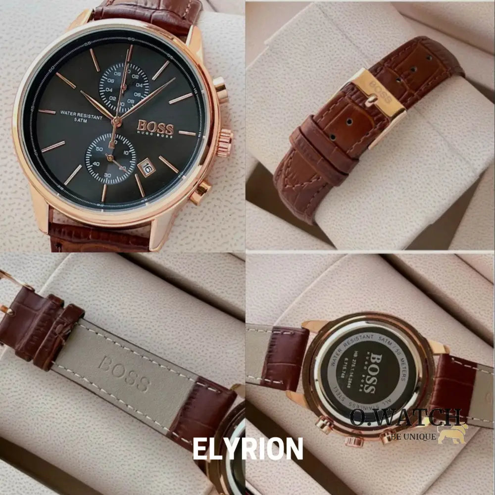 Montre Homme HB - Jet 1513281 Chronographe Marron