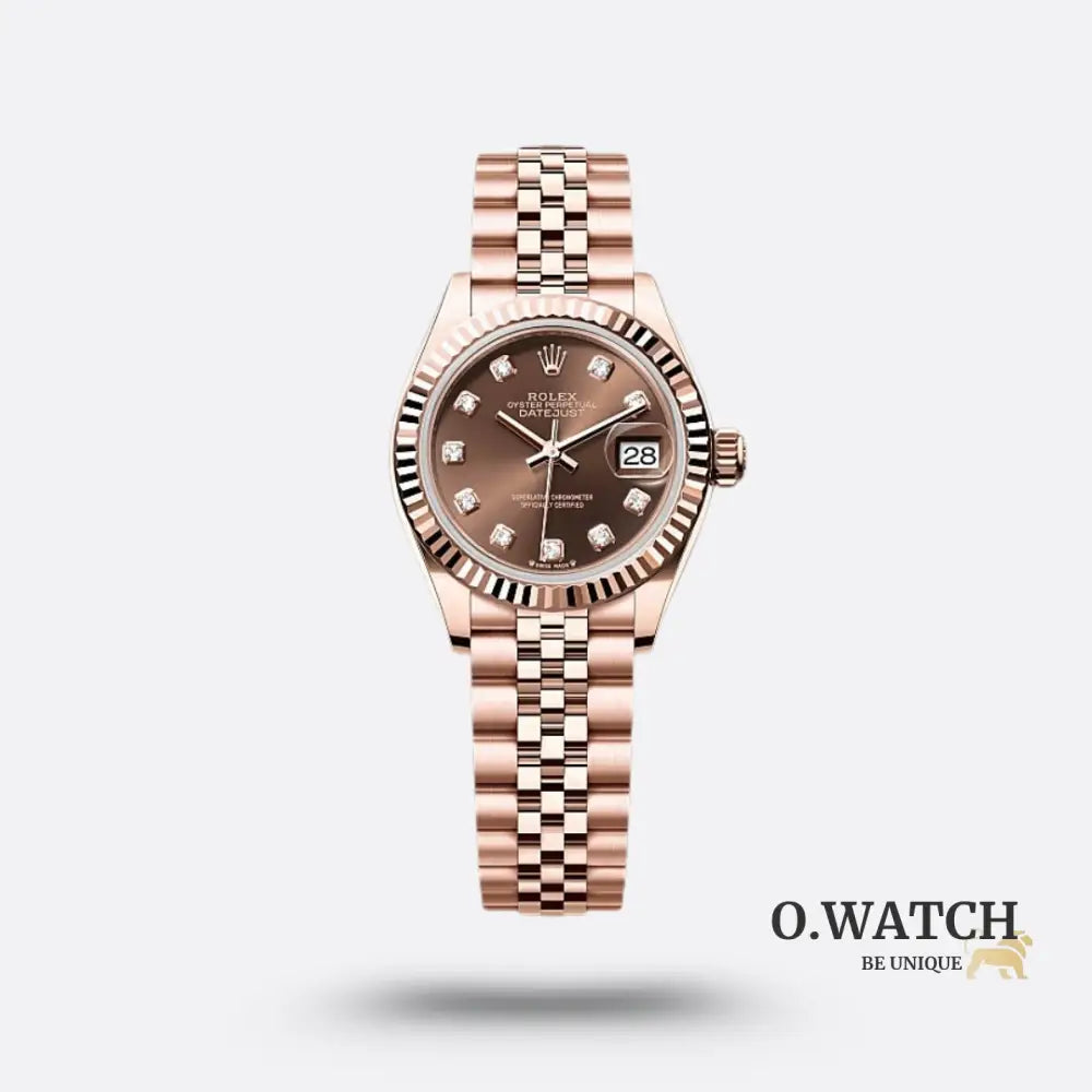Rolex Lady-Datejust chocolat serti de diamants