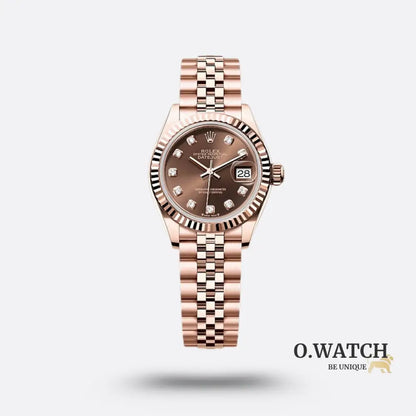 Rolex Lady-Datejust chocolat serti de diamants