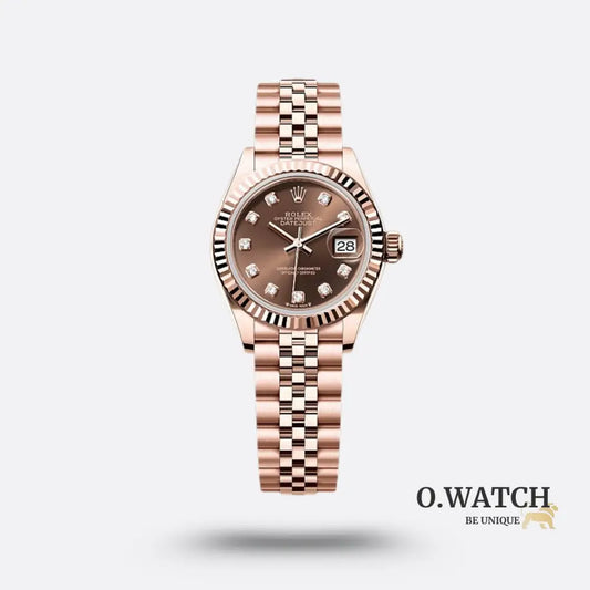 Rolex Lady-Datejust chocolat serti de diamants